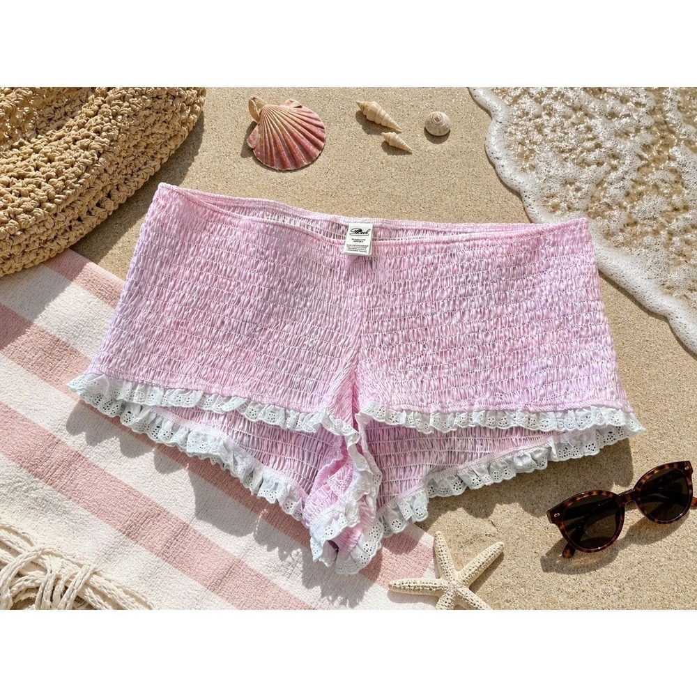 Pink by Frankies Smocked Pink Shorts Size XL